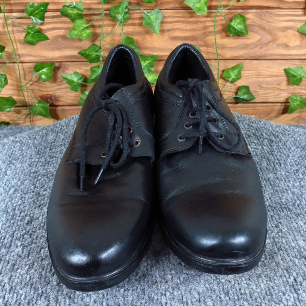 Allen Cooper Oxford Men Casual Shoe Sz 42 Professional Black Leather Lightweight